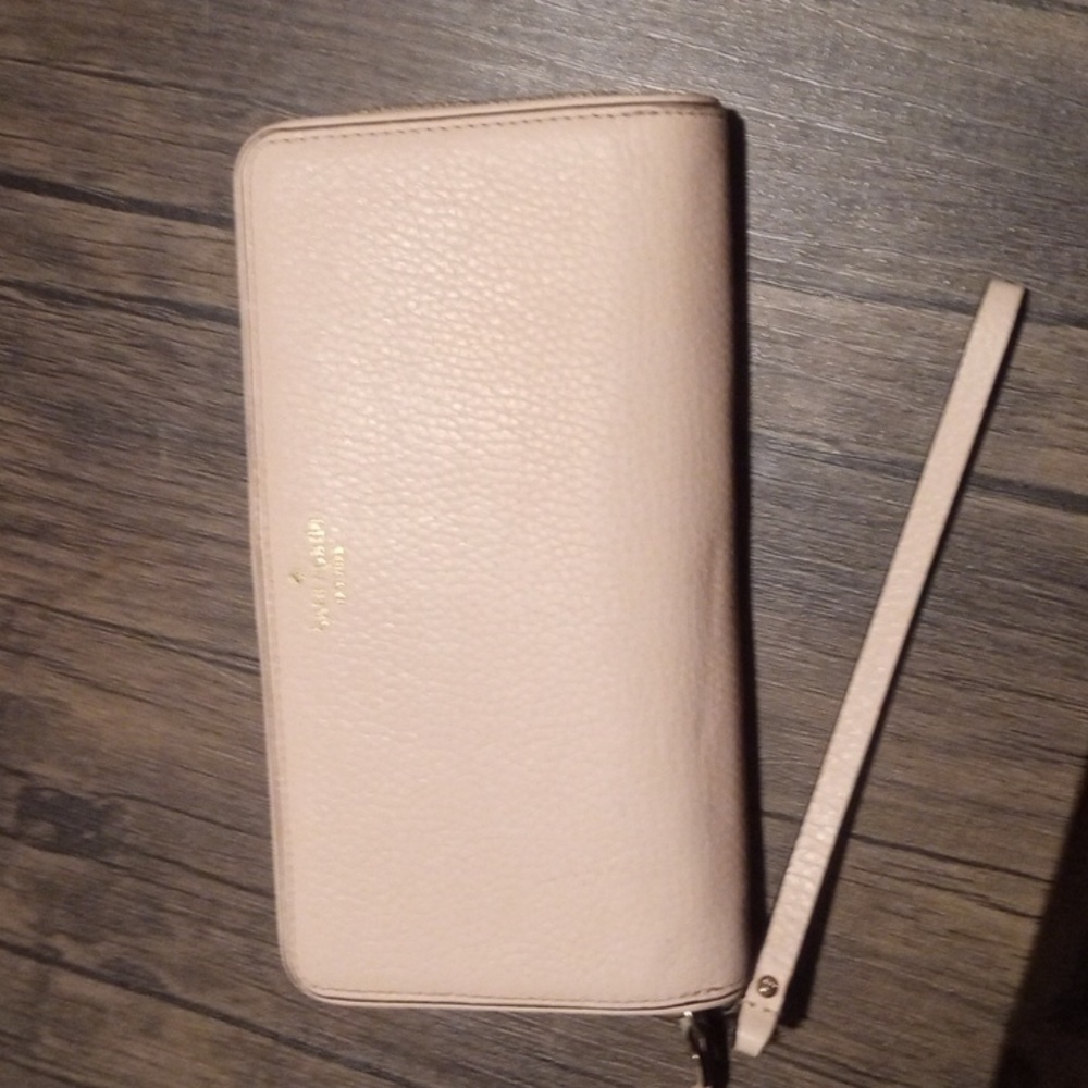 Kate Spade Pretty Pink Wristlet Wallet Clutch 8x4" Great Size!